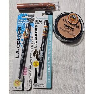 LA COLORS Makeup Set Mineral Powder Creamy Natural Brow Pencils Dark Color Balm